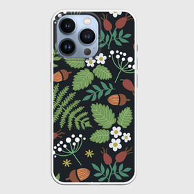 Чехол для iPhone 13 Pro с принтом Природа в Петрозаводске,  |  | желуди | папоротник | природа | растения | цветы