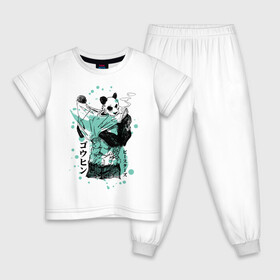 Детская пижама хлопок с принтом BEASTARS Гохин в Петрозаводске, 100% хлопок |  брюки и футболка прямого кроя, без карманов, на брюках мягкая резинка на поясе и по низу штанин
 | anime | beastars | gouhin | manga | аниме | выдающиеся звери | гохин | манга | панда