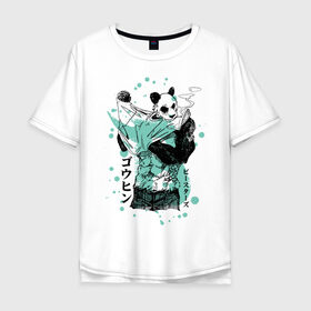Мужская футболка хлопок Oversize с принтом BEASTARS Гохин в Петрозаводске, 100% хлопок | свободный крой, круглый ворот, “спинка” длиннее передней части | anime | beastars | gouhin | manga | аниме | выдающиеся звери | гохин | манга | панда