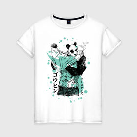 Женская футболка хлопок с принтом BEASTARS Гохин в Петрозаводске, 100% хлопок | прямой крой, круглый вырез горловины, длина до линии бедер, слегка спущенное плечо | anime | beastars | gouhin | manga | аниме | выдающиеся звери | гохин | манга | панда