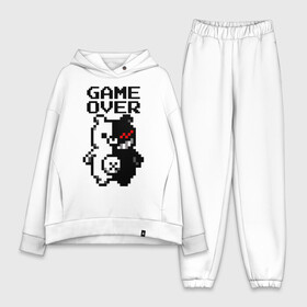 Женский костюм хлопок Oversize с принтом MONOKUMA GAME OVER в Петрозаводске,  |  | anime | danganronpa | enoshima | game over | junko | monokuma | аниме | джунко | игра | манга | медведь | монокума | робот медведь | эношима