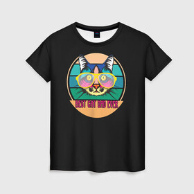 Женская футболка 3D с принтом BEST CAT в Петрозаводске, 100% полиэфир ( синтетическое хлопкоподобное полотно) | прямой крой, круглый вырез горловины, длина до линии бедер | cat | cats | cosmos | kitten | mem | memes | rose | roses | глаза | глазки | еда | киска | космос | кот | котёнок | котик | котики | котэ | котята | кошак | кошка | кошки | красивая | мем | мемчики | милая | прикольная | розы