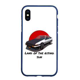 Чехол для iPhone XS Max матовый с принтом Land of the rising sun в Петрозаводске, Силикон | Область печати: задняя сторона чехла, без боковых панелей | Тематика изображения на принте: ae86 | drift | hachiroku | initial d | trueno | инициал ди | хачироку