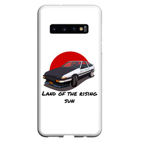 Чехол для Samsung Galaxy S10 с принтом Land of the rising sun в Петрозаводске, Силикон | Область печати: задняя сторона чехла, без боковых панелей | ae86 | drift | hachiroku | initial d | trueno | инициал ди | хачироку