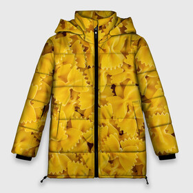 Женская зимняя куртка Oversize с принтом Макароны бабочки в Петрозаводске, верх — 100% полиэстер; подкладка — 100% полиэстер; утеплитель — 100% полиэстер | длина ниже бедра, силуэт Оверсайз. Есть воротник-стойка, отстегивающийся капюшон и ветрозащитная планка. 

Боковые карманы с листочкой на кнопках и внутренний карман на молнии | butterflies | dish | food | italy | noodles | pasta | side dish | бабочки | блюдо | гарнир | еда | италия | лапша | макароны | паста