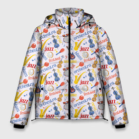 Мужская зимняя куртка 3D с принтом Музыка в Петрозаводске, верх — 100% полиэстер; подкладка — 100% полиэстер; утеплитель — 100% полиэстер | длина ниже бедра, свободный силуэт Оверсайз. Есть воротник-стойка, отстегивающийся капюшон и ветрозащитная планка. 

Боковые карманы с листочкой на кнопках и внутренний карман на молнии. | блюз | вечеринка | гитара | джаз | диджей | диско | дискотека | кантри | караоке | классическая музыка | клуб | музыка | музыкальные инструменты | музыкант | наушники | ноты | поп | ритм н блюз | рок
