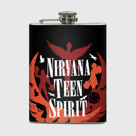 Фляга с принтом NIRVANA TEEN SPIRIT в Петрозаводске, металлический корпус | емкость 0,22 л, размер 125 х 94 мм. Виниловая наклейка запечатывается полностью | art | cobain | curt | girl | grunge | metal | music | nirvana | punk | rock | spiritm | usa | гранж | группа | кобэйн | курт | метал | музыка | нирвана | панк | рисунок | рок | сша