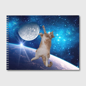 Альбом для рисования с принтом Кисулькин в космосе в Петрозаводске, 100% бумага
 | матовая бумага, плотность 200 мг. | астроном пушистый | барсик | звезды | космос | котики | коты