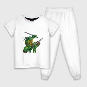 Детская пижама хлопок с принтом Леонардо в Петрозаводске, 100% хлопок |  брюки и футболка прямого кроя, без карманов, на брюках мягкая резинка на поясе и по низу штанин
 | donatello | leonardo | michelangelo | ninja | pizza | raphael | turtles | донателло | животные | карате | комикс | комиксы | леонардо | микеланджело | мультфильм | мутант | мутанты | ниндзя | пицца | рафаэль | сплинтер | супергерой