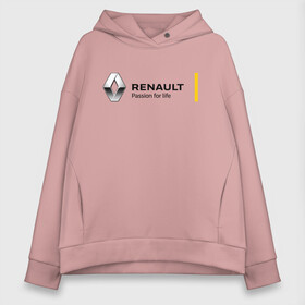 Женское худи Oversize хлопок с принтом RENAULT в Петрозаводске, френч-терри — 70% хлопок, 30% полиэстер. Мягкий теплый начес внутри —100% хлопок | боковые карманы, эластичные манжеты и нижняя кромка, капюшон на магнитной кнопке | auto | france | life | logan | megane | renault | sandero | автомобиль | водителям | логан | логотип | машина | рено | сандеро | франция