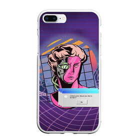 Чехол для iPhone 7Plus/8 Plus матовый с принтом Vaporwave Cyborg Statue в Петрозаводске, Силикон | Область печати: задняя сторона чехла, без боковых панелей | Тематика изображения на принте: aesthetic | critical | cyberpunk | error | geometry | retrowave | sun | windows | вапорвейв | вейпорвейв | виндоус | геометрия | киберпанк | киборг | критическая ошибка | ошибка | паровая волна | ретровейв | солнце | статуя