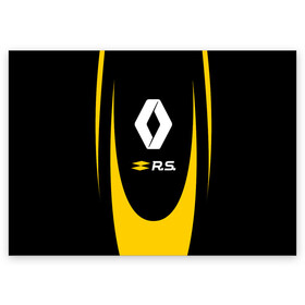 Поздравительная открытка с принтом RENAULT SPORT в Петрозаводске, 100% бумага | плотность бумаги 280 г/м2, матовая, на обратной стороне линовка и место для марки
 | auto | car | france | life | logan | megane | renault | sandero | sport | автомобиль | водителям | логан | логотип | машина | рено | сандеро | франция