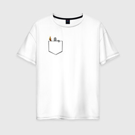 Женская футболка хлопок Oversize с принтом Дарк соулс карман в Петрозаводске, 100% хлопок | свободный крой, круглый ворот, спущенный рукав, длина до линии бедер
 | dark souls | lfhr cjekc | вфкл ыщгды | дарк соулс | черная душа