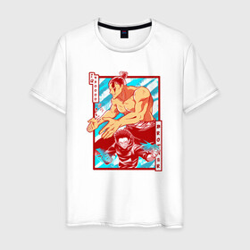 Мужская футболка хлопок с принтом МАГИЧЕСКАЯ БИТВА SUKUNA в Петрозаводске, 100% хлопок | прямой крой, круглый вырез горловины, длина до линии бедер, слегка спущенное плечо. | anime | japan | japanese | jujutsu | jujutsu kaisen | kaisen | sukuna | аниме | двуликий призрак | иероглифы | инумаки | итадори | итадори юдзи | магическая битва | нобара | панда | рёмен | рёмен сукуна | сатору | сукуна | юдзи