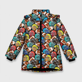 Зимняя куртка для девочек 3D с принтом Американский Футбол в Петрозаводске, ткань верха — 100% полиэстер; подклад — 100% полиэстер, утеплитель — 100% полиэстер. | длина ниже бедра, удлиненная спинка, воротник стойка и отстегивающийся капюшон. Есть боковые карманы с листочкой на кнопках, утяжки по низу изделия и внутренний карман на молнии. 

Предусмотрены светоотражающий принт на спинке, радужный светоотражающий элемент на пуллере молнии и на резинке для утяжки. | american football | nfl | rugby | rugby 7 | американский футбол | бутсы | ворота | гол | защитник | игра | клуб | лига | мяч | нфл | пенальти | регби | регби 7 | регбилиг | соревнования | спорт | стадион | форвард