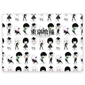 Поздравительная открытка с принтом Токийский гуль персонажи в Петрозаводске, 100% бумага | плотность бумаги 280 г/м2, матовая, на обратной стороне линовка и место для марки
 | Тематика изображения на принте: anime | kaneki ken | tokyo ghoul | tokyo ghoul: re | аниме | анимэ | гули | джузо сузуя | канеки кен | кузен йошимура | наки | нишики нишио | ре | ренджи йомо | ризе камиширо | токийский гуль | тоука киришима | ута