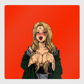 Магнитный плакат 3Х3 с принтом Ahegao Цунаде в Петрозаводске, Полимерный материал с магнитным слоем | 9 деталей размером 9*9 см | ahegao | anime | anime girl | ахегао | девушка | охегао | семпай | цунаде | цунадэ