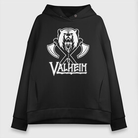 Женское худи Oversize хлопок с принтом Valheim в Петрозаводске, френч-терри — 70% хлопок, 30% полиэстер. Мягкий теплый начес внутри —100% хлопок | боковые карманы, эластичные манжеты и нижняя кромка, капюшон на магнитной кнопке | fantasy | mmo | valheim | valve | валхейм | вальхейм | викинги | выживалка | игра | королевская битва | ммо | ролевая игра | фэнтази