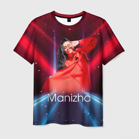 Мужская футболка 3D с принтом Манижа  Manizha в Петрозаводске, 100% полиэфир | прямой крой, круглый вырез горловины, длина до линии бедер | manizha | далеровна | душанбе | евровидение | евровидение 2021 | манижа | певица | таджикистан | хамраева