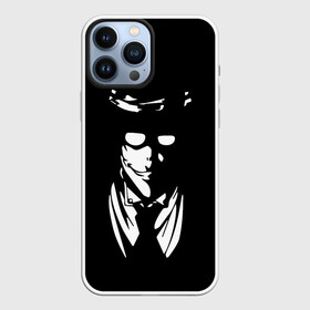 Чехол для iPhone 13 Pro Max с принтом Черно белый Алукард в Петрозаводске,  |  | alucard | alukard | anime | blood | dracula | hellsing | integra | japan | manga | seras | tepes | vampire | victoria | vlad | алукард | аниме | вампир | виктория | влад | граф | дракула | интегра | клыки | кровь | манга | монстр | серас | хел