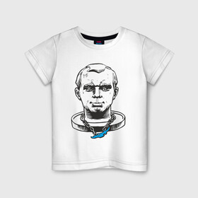 Детская футболка хлопок с принтом Гагарин в Петрозаводске, 100% хлопок | круглый вырез горловины, полуприлегающий силуэт, длина до линии бедер | бабрбук | байкал | гагарин