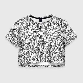 Женская футболка Crop-top 3D с принтом Масса людей в Петрозаводске, 100% полиэстер | круглая горловина, длина футболки до линии талии, рукава с отворотами | fashion | game | hip hop | rap | street style | top | игра | мода | огонь | рэп | топ | уличный стиль | хип хоп
