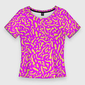 Женская футболка 3D Slim с принтом Абстрактные узоры в Петрозаводске,  |  | Тематика изображения на принте: abstract | military | neon | pattern | pink | purple | texture | абстракция | бактерии | волны | восточные | гламур | желтые узоры | камуфляж | кудрявые | милитари | нежные | неоновые | орнамент | паттерн | пятна | резьба