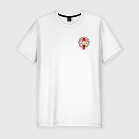 Мужская футболка хлопок Slim с принтом Hellsing logo в Петрозаводске, 92% хлопок, 8% лайкра | приталенный силуэт, круглый вырез ворота, длина до линии бедра, короткий рукав | hellsing | вампир | кровь | язык