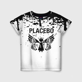 Детская футболка 3D с принтом placebo в Петрозаводске, 100% гипоаллергенный полиэфир | прямой крой, круглый вырез горловины, длина до линии бедер, чуть спущенное плечо, ткань немного тянется | black eyed | black market music | every you every me | nancy boy | placebo | placebo interview | placebo live | placebo nancy | pure morning | running up that hill | special k | taste in men | where is my mind | without you i’m nothing
