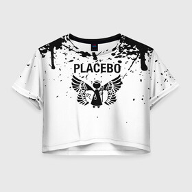 Женская футболка Crop-top 3D с принтом placebo в Петрозаводске, 100% полиэстер | круглая горловина, длина футболки до линии талии, рукава с отворотами | black eyed | black market music | every you every me | nancy boy | placebo | placebo interview | placebo live | placebo nancy | pure morning | running up that hill | special k | taste in men | where is my mind | without you i’m nothing