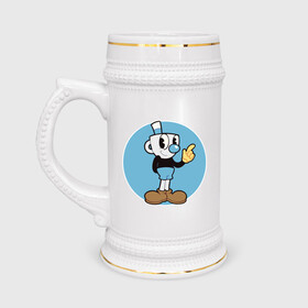 Кружка пивная с принтом CUPHEAD СИНИЙ в Петрозаводске,  керамика (Материал выдерживает высокую температуру, стоит избегать резкого перепада температур) |  объем 630 мл | all bosses | boss fights | boss rush | bosses | cuphead | cuphead игра | cuphead на русском | cuphead реакция | devil | ending | final boss | gameplay | hd | king dice | mugman | no damage | pc | playthrough | secret bosses | walkthrough | капх