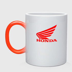 Кружка хамелеон с принтом Honda Мото Лого (Z) в Петрозаводске, керамика | меняет цвет при нагревании, емкость 330 мл | Тематика изображения на принте: bike | bikers | honda | honda logo | honda moto | moto | motorcycle | sport | байк | байкер | мото | мотоциклы | спорт | хонда лого | хонда мото