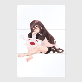 Магнитный плакат 2Х3 с принтом Отдыхающая Ху Тао в Петрозаводске, Полимерный материал с магнитным слоем | 6 деталей размером 9*9 см | арт | милая девушка | отдых | привидение | призрак | рисунок | ху тао
