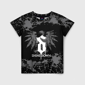 Детская футболка 3D с принтом shinedown в Петрозаводске, 100% гипоаллергенный полиэфир | прямой крой, круглый вырез горловины, длина до линии бедер, чуть спущенное плечо, ткань немного тянется | 45 shinedown | atlantic | atlantic records | brent smith | cut the cord | get up shinedown | music video | official video | rock | shinedown | shinedown (musical group) | shinedown devil | sound of madness | state of my head | zach myers