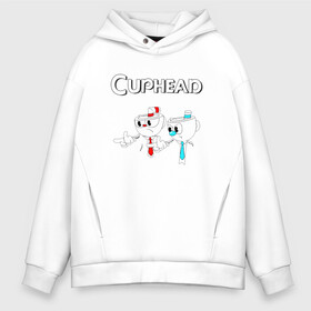 Мужское худи Oversize хлопок с принтом Cuphead в Петрозаводске, френч-терри — 70% хлопок, 30% полиэстер. Мягкий теплый начес внутри —100% хлопок | боковые карманы, эластичные манжеты и нижняя кромка, капюшон на магнитной кнопке | Тематика изображения на принте: cuphead | tdcuphd | горит пукан | двое | игры | невозможно пройти. | чашки головы | чашкоголовые