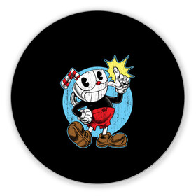 Коврик для мышки круглый с принтом CUPHEAD КАПХЕД в Петрозаводске, резина и полиэстер | круглая форма, изображение наносится на всю лицевую часть | Тематика изображения на принте: art | cartoon | cup | cuphead | devil | dice | game | king | mugman | the | арт | бос | босс | голова | демон | дьявол | игра | капхед | магмен | мультик | мультфильм | платформер | чаша | чашка | человек | черт