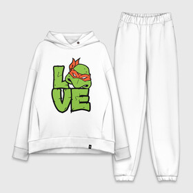 Женский костюм хлопок Oversize с принтом Love Turtles в Петрозаводске,  |  | donatello | leonardo | michelangelo | ninja | pizza | raphael | turtles | донателло | животные | карате | комикс | комиксы | леонардо | микеланджело | мультфильм | мутант | мутанты | ниндзя | пицца | рафаэль | сплинтер | супергерой