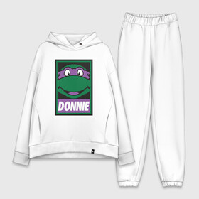 Женский костюм хлопок Oversize с принтом Donnie в Петрозаводске,  |  | donatello | leonardo | michelangelo | ninja | pizza | raphael | turtles | донателло | животные | карате | комикс | комиксы | леонардо | микеланджело | мультфильм | мутант | мутанты | ниндзя | пицца | рафаэль | сплинтер | супергерой