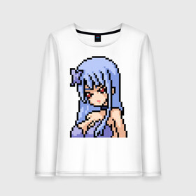 Женский лонгслив хлопок с принтом Pixel art anime girl в Петрозаводске, 100% хлопок |  | anime | art | girl | manga | pixel | аниме | арт | девушка | манга | пиксель