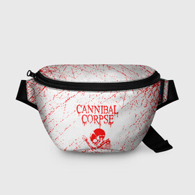 Поясная сумка 3D с принтом cannibal corpse в Петрозаводске, 100% полиэстер | плотная ткань, ремень с регулируемой длиной, внутри несколько карманов для мелочей, основное отделение и карман с обратной стороны сумки застегиваются на молнию | cannibal | cannibal corpse | cannibal corpse butchered at birth | cannibal corpse eaten back to life | cannibal corpse hammer smashed face | corpse | death metal | металл | пластинки с металлическим лезвием | рок | труп каннибала