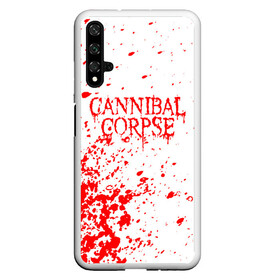 Чехол для Honor 20 с принтом cannibal corpse в Петрозаводске, Силикон | Область печати: задняя сторона чехла, без боковых панелей | cannibal | cannibal corpse | cannibal corpse butchered at birth | cannibal corpse eaten back to life | cannibal corpse hammer smashed face | corpse | death metal | металл | пластинки с металлическим лезвием | рок | труп каннибала