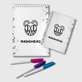 Блокнот с принтом radiohead в Петрозаводске, 100% бумага | 48 листов, плотность листов — 60 г/м2, плотность картонной обложки — 250 г/м2. Листы скреплены удобной пружинной спиралью. Цвет линий — светло-серый
 | colin greenwood | dead air space | ed o’brien | eob | greenwood brothers | jnny | jonny and thom | jonny greenwood | nigel godrich | phil selway | radio head | radiohead | selway | thm yrk | tom yorke | xl | xl recordings | джонни гринвуд | колин гринвуд 