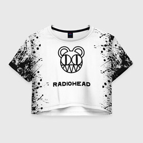 Женская футболка Crop-top 3D с принтом radiohead в Петрозаводске, 100% полиэстер | круглая горловина, длина футболки до линии талии, рукава с отворотами | colin greenwood | dead air space | ed o’brien | eob | greenwood brothers | jnny | jonny and thom | jonny greenwood | nigel godrich | phil selway | radio head | radiohead | selway | thm yrk | tom yorke | xl | xl recordings | джонни гринвуд | колин гринвуд 