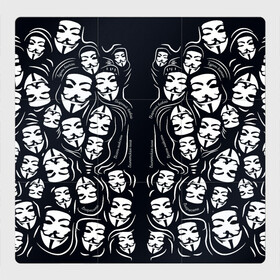 Магнитный плакат 3Х3 с принтом Анонимусы надбисиси линии в Петрозаводске, Полимерный материал с магнитным слоем | 9 деталей размером 9*9 см | анонимус | белый | линии | лица | маты | надписи | слова | черный