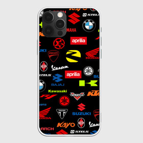 Чехол для iPhone 12 Pro Max с принтом Motorcycle pattern | Мото паттерн (Z) в Петрозаводске, Силикон |  | Тематика изображения на принте: aprilia | arch | bajaj | bike | bikers | ducati | kayo | ktm | moto | moto logo | moto pattern | motorcycle | pattern | r1 | sport | vespa | yanaha | априлиа | арч | байк | байкер | бмв | бренд | веспа | ктм | марка | мото | мото лого | мото пат