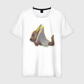 Мужская футболка хлопок с принтом Крошка Анубис (профиль) в Петрозаводске, 100% хлопок | прямой крой, круглый вырез горловины, длина до линии бедер, слегка спущенное плечо. | egypt | боги египта | египет | милота | пирамида | сфинкс
