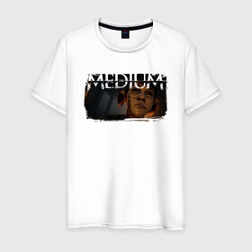Мужская футболка хлопок с принтом The Medium Sadness в Петрозаводске, 100% хлопок | прямой крой, круглый вырез горловины, длина до линии бедер, слегка спущенное плечо. | Тематика изображения на принте: horror | medium | the medium | марианна | медиум