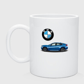 Кружка керамическая с принтом BMW X6 в Петрозаводске, керамика | объем — 330 мл, диаметр — 80 мм. Принт наносится на бока кружки, можно сделать два разных изображения | bmw | car | jeep | германия | машина | скорость