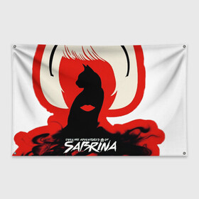 Флаг-баннер с принтом Sabrina Spellman в Петрозаводске, 100% полиэстер | размер 67 х 109 см, плотность ткани — 95 г/м2; по краям флага есть четыре люверса для крепления | sabrina | sabrina spellman | красный | леденящие душу приключения сабрины