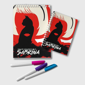 Блокнот с принтом Sabrina Spellman в Петрозаводске, 100% бумага | 48 листов, плотность листов — 60 г/м2, плотность картонной обложки — 250 г/м2. Листы скреплены удобной пружинной спиралью. Цвет линий — светло-серый
 | Тематика изображения на принте: sabrina | sabrina spellman | красный | леденящие душу приключения сабрины